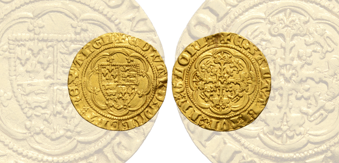 Edward III - Treaty Period - Gold Quarter Noble